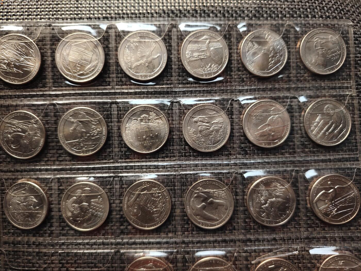 布加迪🐬～世界钱币(上海)🌾第 258 期 /  各国套币和散币 美国🇺🇸 2017年 25美分 国家公园纪念币系列5枚