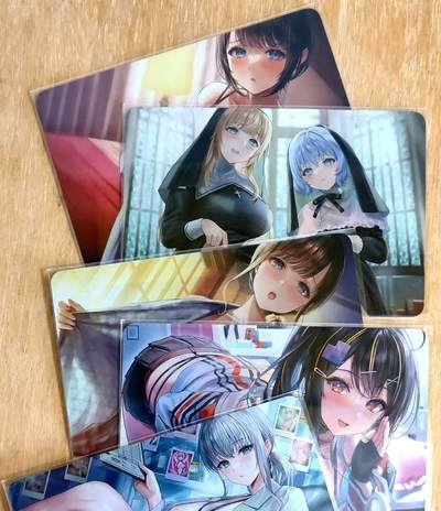 龙虎卡牌第六二场 百里霸场 （无佣金，周六结拍，欢迎送拍） - 彩闪5张 动漫美女私房角色扮演 一套 卡背都是艺术版