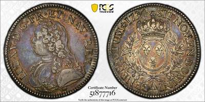 万国钱币拍卖第054期 - PCGS XF45 1734法国路易十五埃居大银 巴黎厂铸造 打制周正 欧陆五彩 极其舒适的状态 Richard August名家旧藏 PC唯一冠军