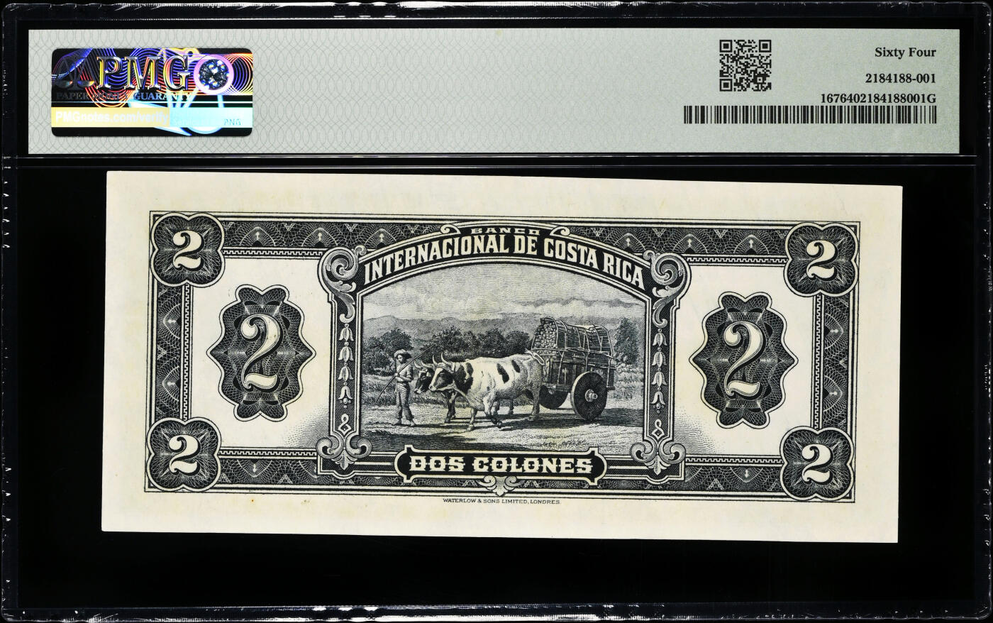 【Blue Auction】世界纸币精拍第747期——18级TOP拍卖/信誉/品质/专业/高效💫 【无47 亚军分 实钞如此高分罕见】哥斯达黎加 1931-36年2克朗 W&S出品 经典蒙娜丽莎（唯一印有该肖像的纸币） 雕刻精美 非常经典 珍藏级纸币备受热情追捧（PMG已对超过90张该实钞纸币进行了评级，其中大部分处于VF级或更低等级，全新品相可遇不可求）