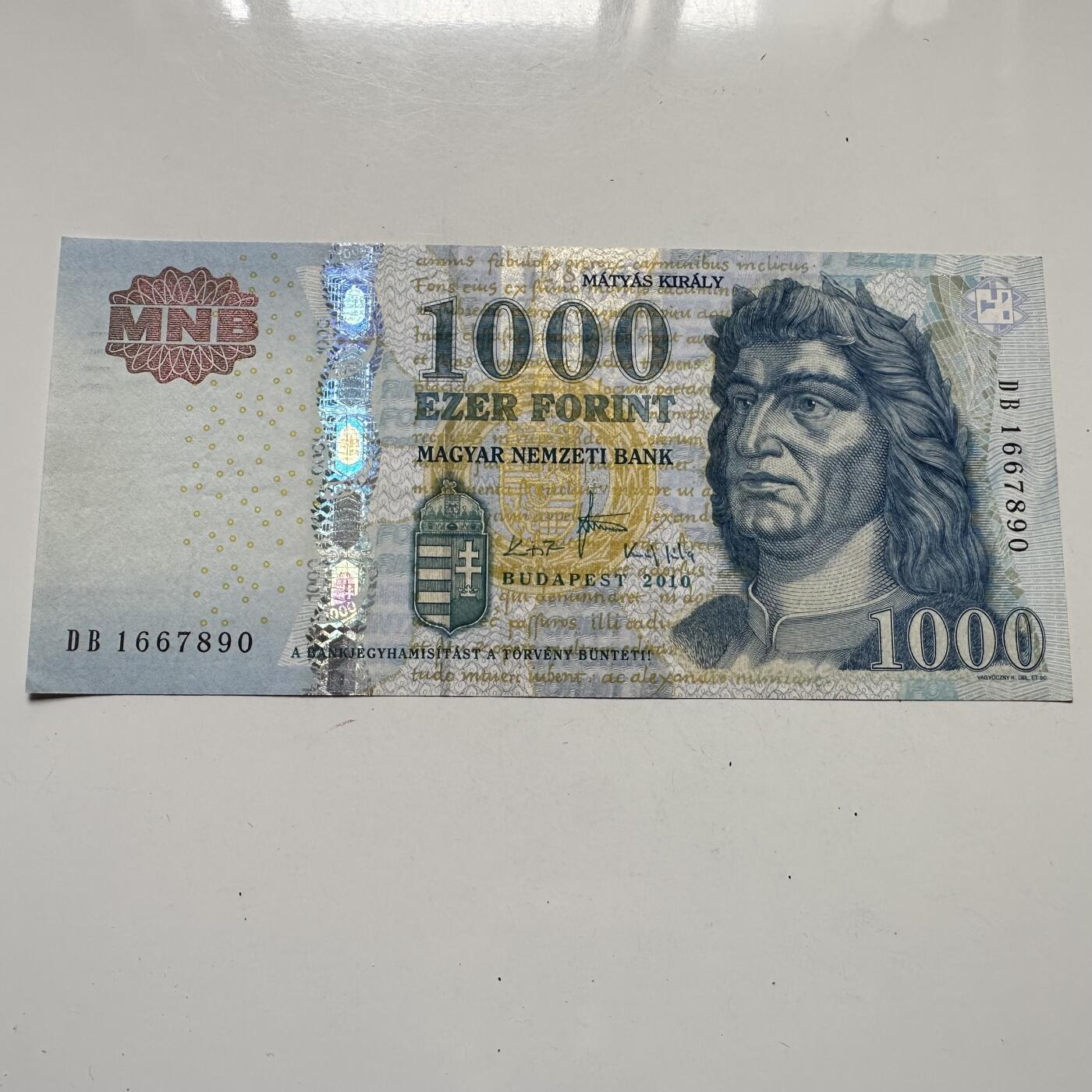 🌹外币初藏🌹🐯2025年第125场  每周二四六晚8️⃣点 接代拍 匈牙利2010年1000福林 顺子号