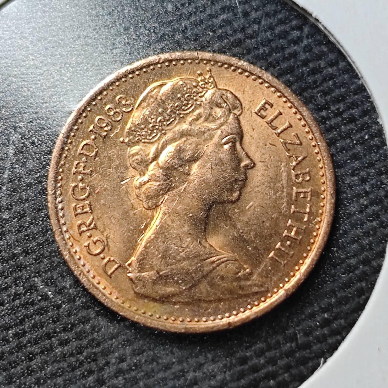 KK钱币收藏小铺  第365场  2月预留时间 周末发货  1983英国半便士铜币 好品