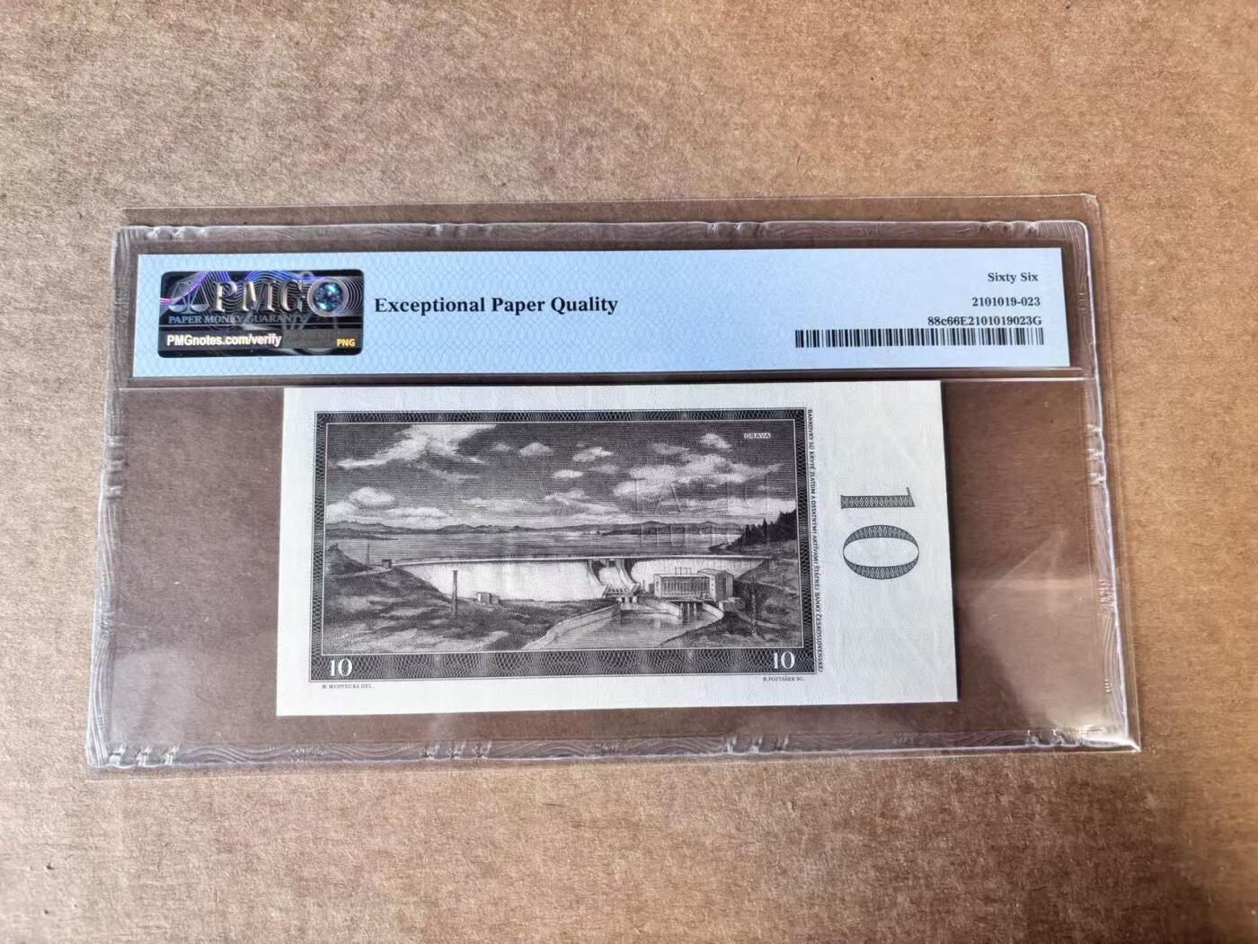 【Blue Auction】世界纸币精拍第747期——18级TOP拍卖/信誉/品质/专业/高效💫 捷斯 1960年10克朗  PMG66EPQ 