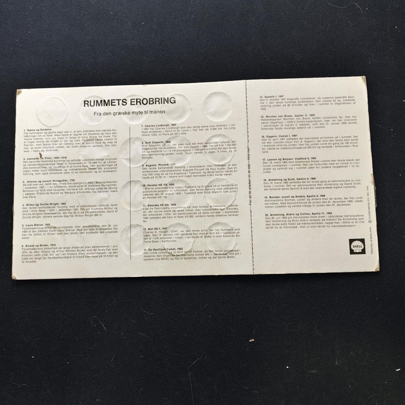 【全场包邮】纯粹捡漏拍475场（免费代拍第12场） 【纪念章】荷兰壳牌太空征服-从希腊神话到月球探秘-航空航天纪念套章-共计20枚