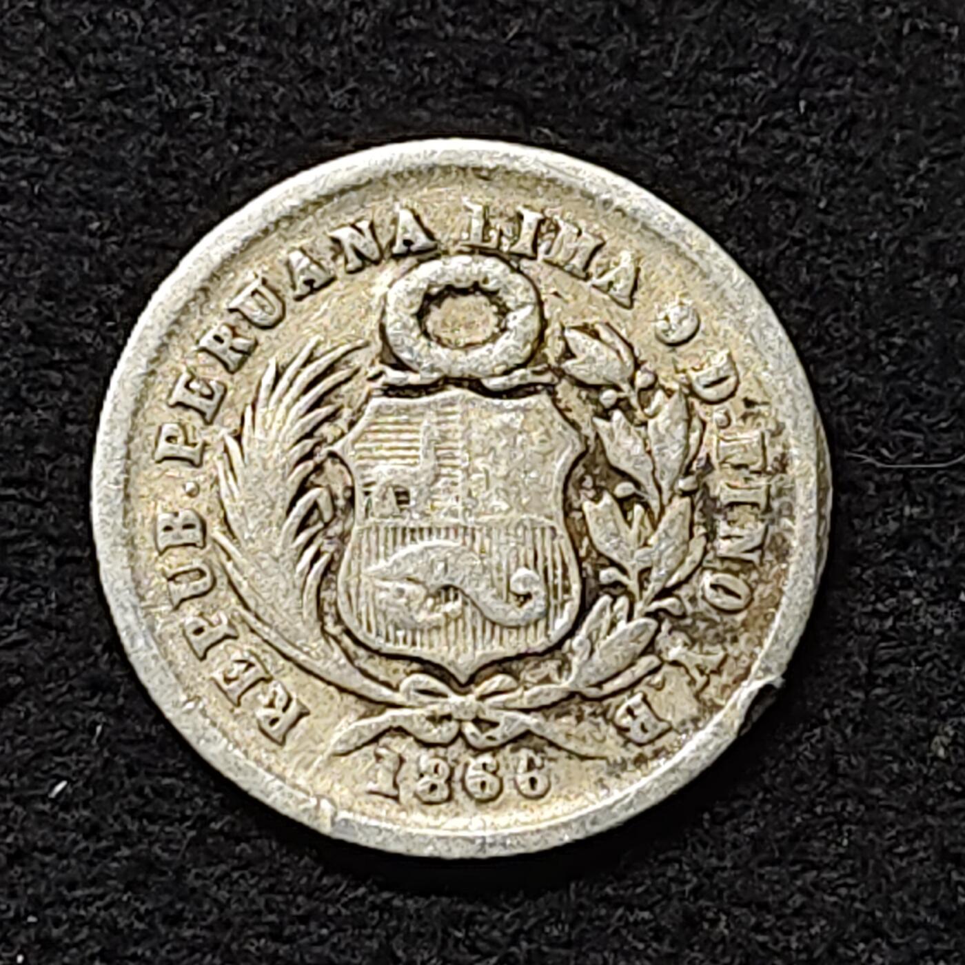 【全场包邮】纯粹捡漏拍474场（免费代拍第11场） 秘鲁1866年1迪诺银币