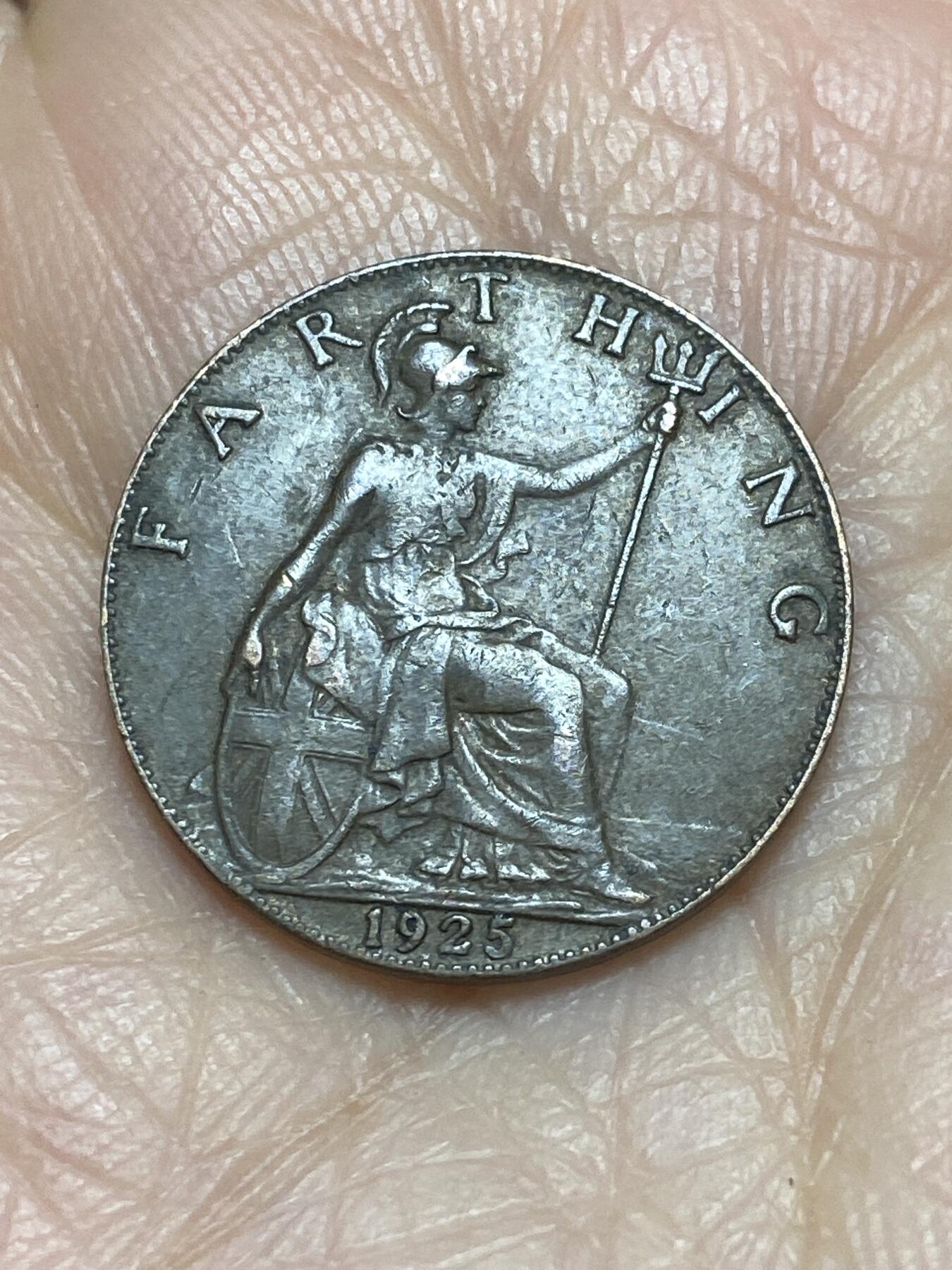 2025年第一百二十四场(总第一百五十场）外国好品散币(免佣金) 英国🇬🇧1925年1法新(乔治五世第二版，关门年)