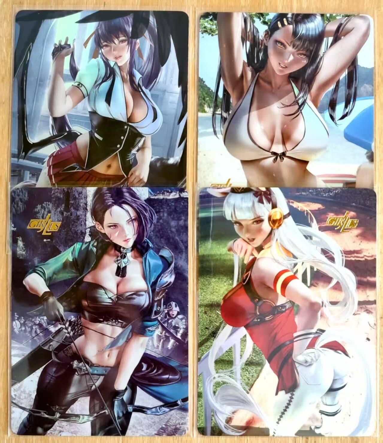 龙虎卡牌第六二场 百里霸场 （无佣金，周六结拍，欢迎送拍） 彩闪4张 京珞卡牌 ACG美女