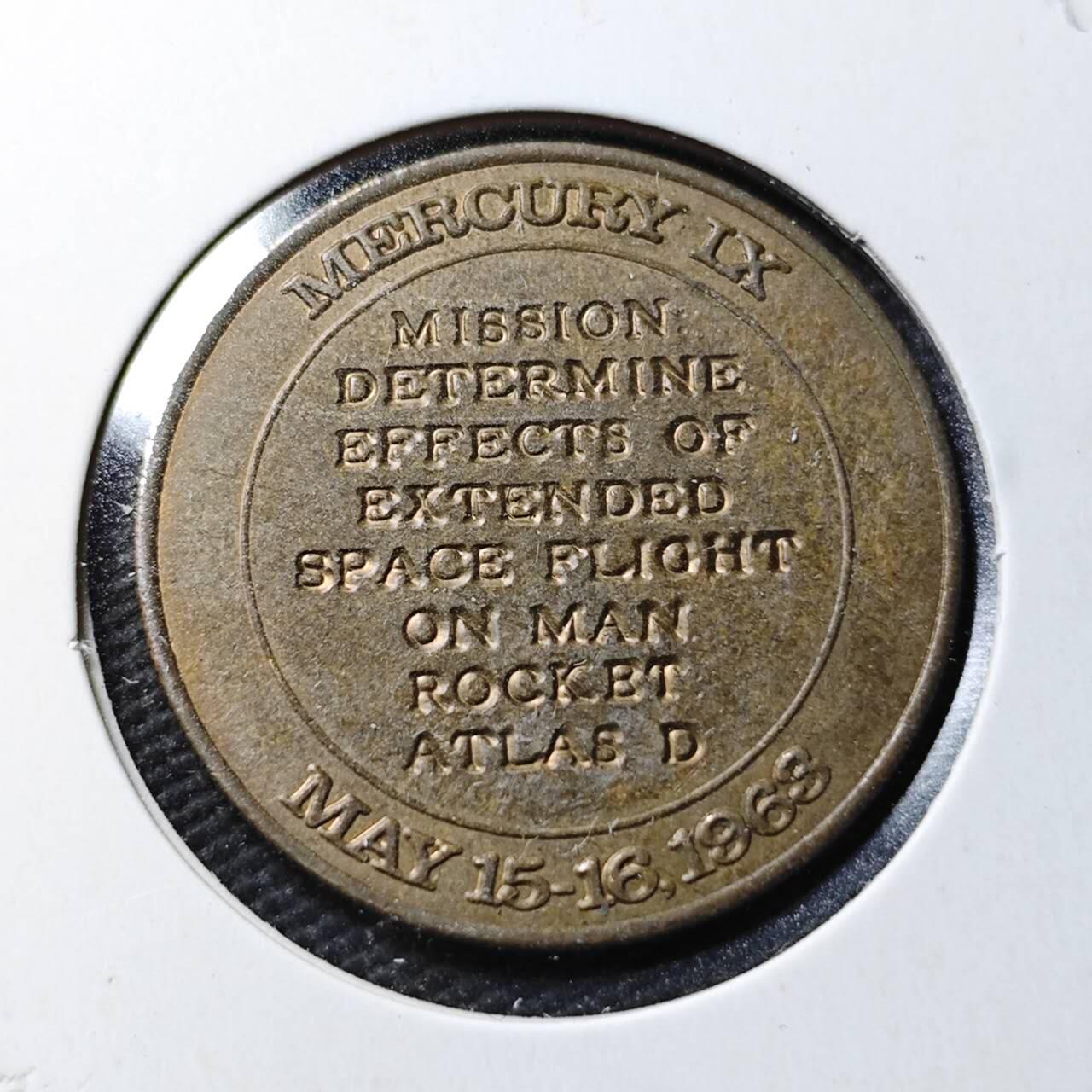 KK钱币收藏小铺  第365场  2月预留时间 周末发货  美国航天纪念铜章