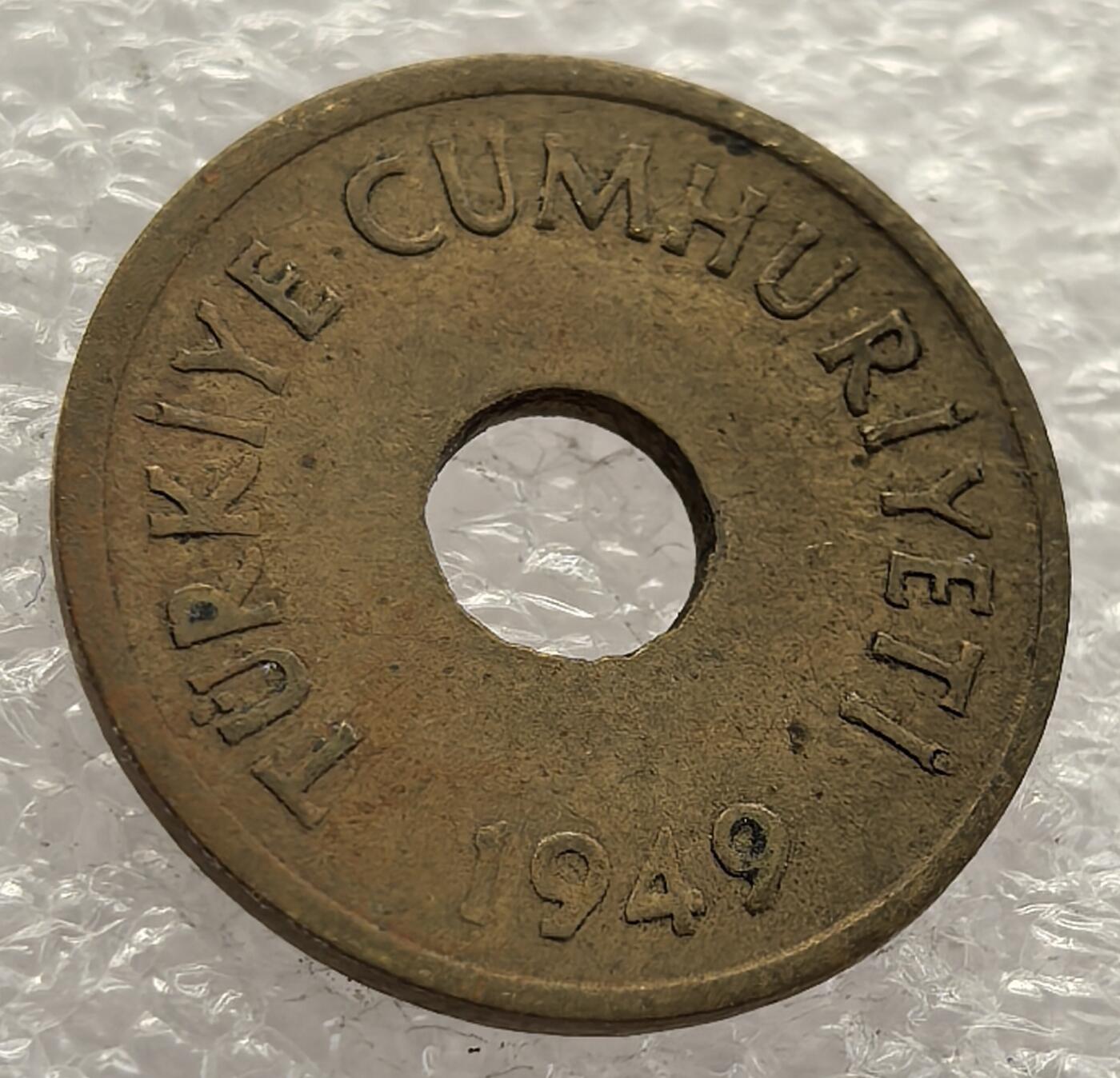  外国优质老铜币银币，周六九点倒数截拍，满百包邮，可寄存半年，喜欢朋友微信扫描二维码可直接参拍 土耳其1949年1库鲁