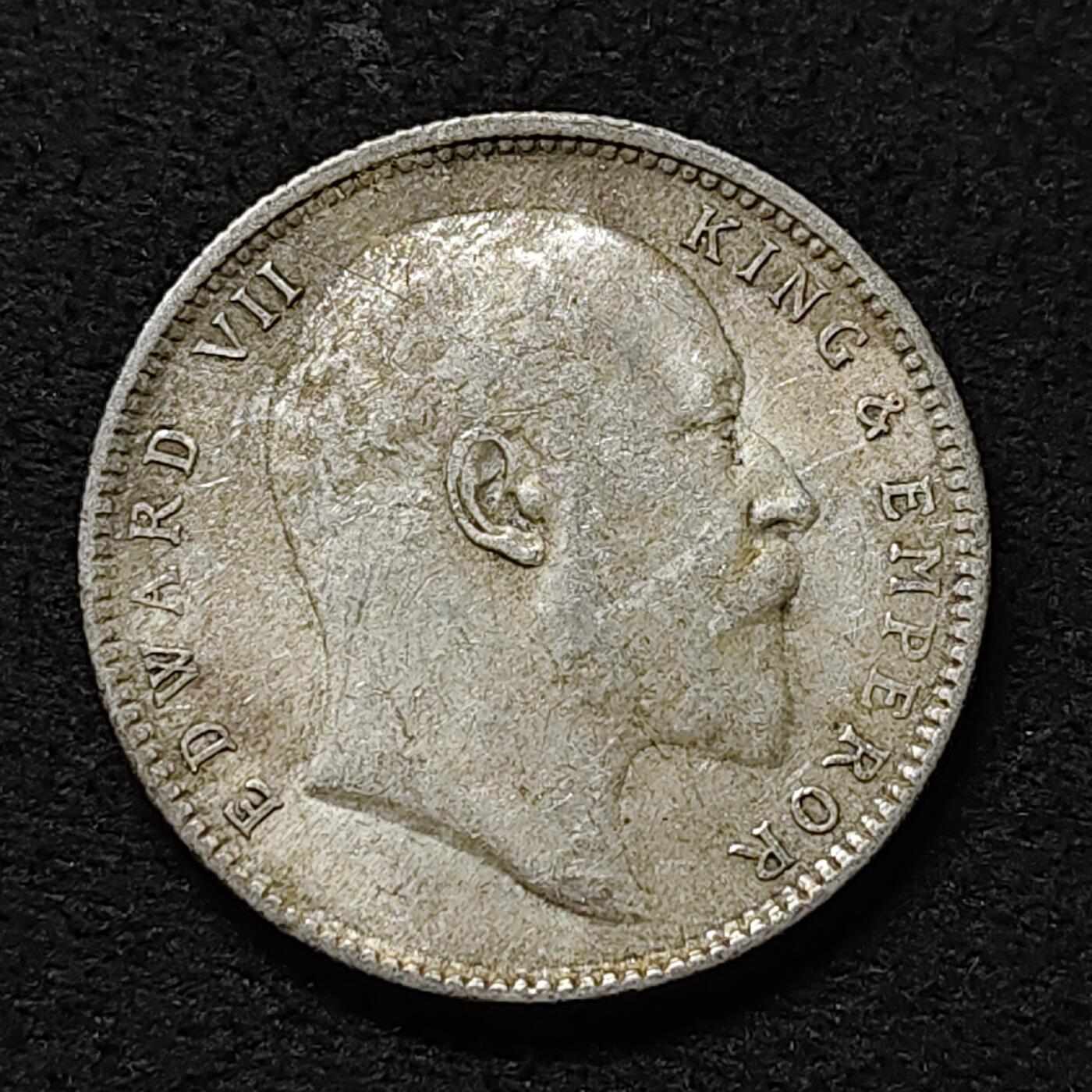 【全场包邮】纯粹捡漏拍475场（免费代拍第12场） 英属印度1904年爱德华七世1卢比银币