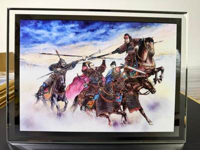 NO.15 好又多金牌大场，双11狂欢继续！每周一站式配齐，方便凑单！（周6晚8点截拍，卖家送拍0抽成！） - 山河潮玩 侠哥 三英战吕布 A4海报+水晶摆台 非常精美