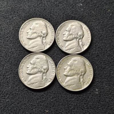 【全场包邮】纯粹捡漏拍474场（免费代拍第11场） - 美国各年份（60-70年代）杰斐逊5分4枚一组