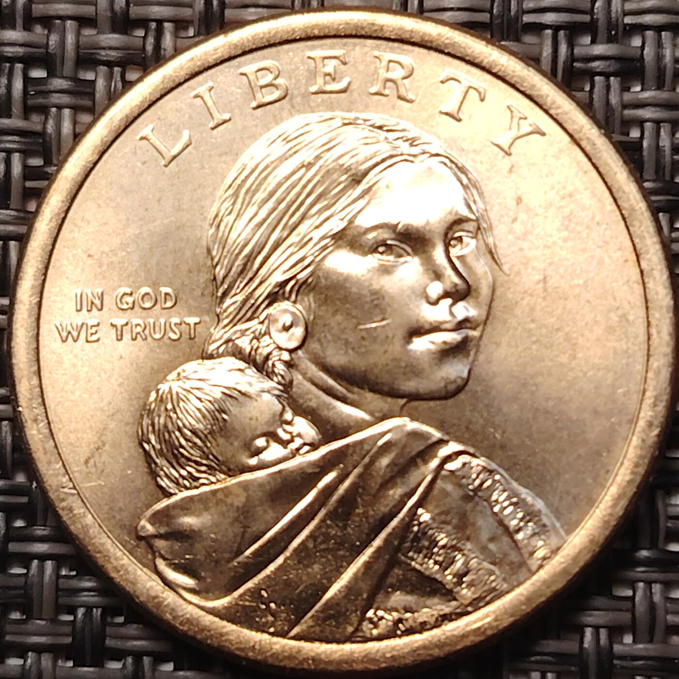 布加迪🐬～世界钱币(上海)🌾第 258 期 /  各国套币和散币 美国🇺🇸 2010年 1元 萨卡加维系列纪念币 法律与和平 27mm