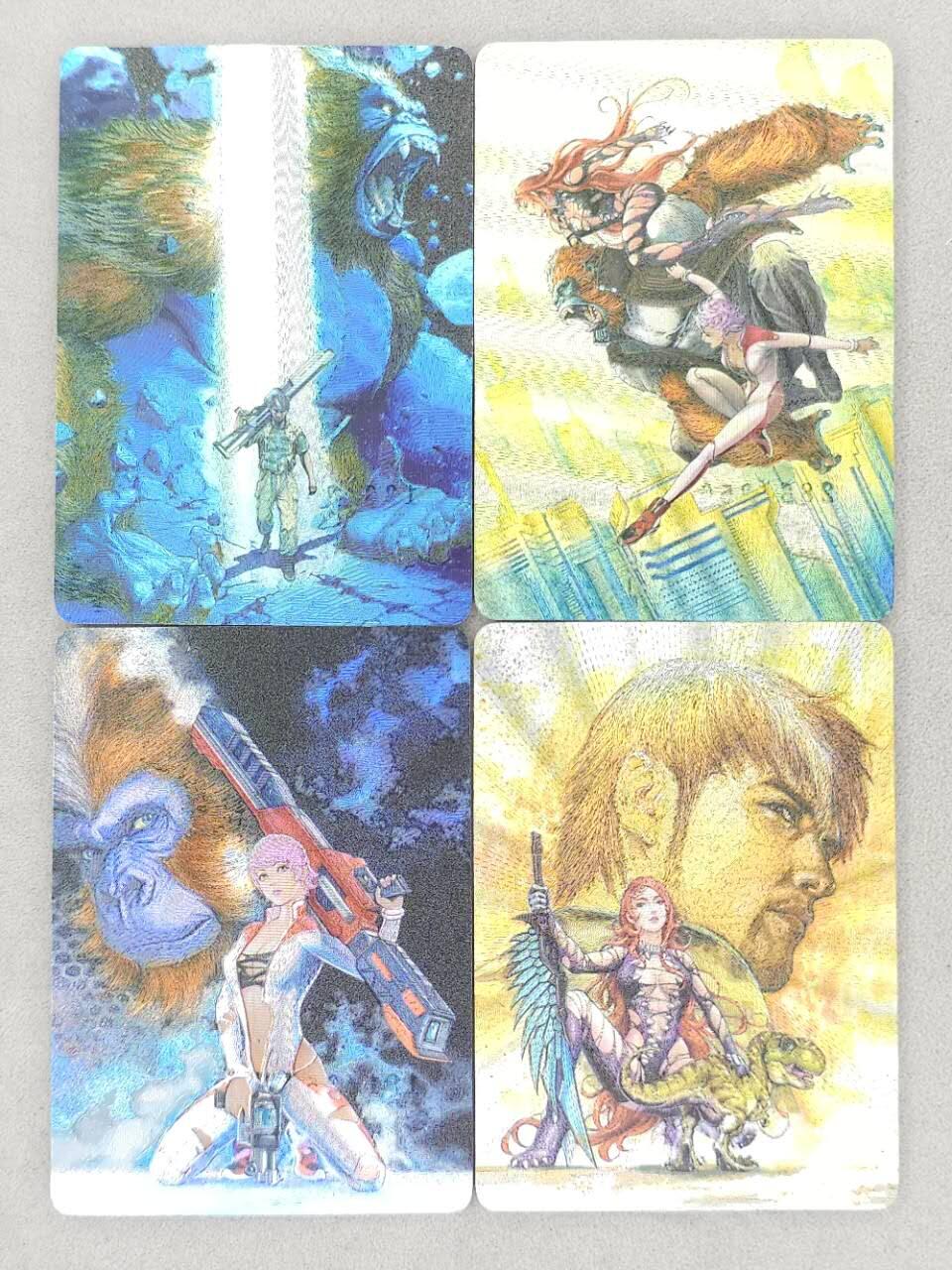 龙虎卡牌第六二场 百里霸场 （无佣金，周六结拍，欢迎送拍） 粗闪4张 百里 港漫水浒特卡-再生猿一套