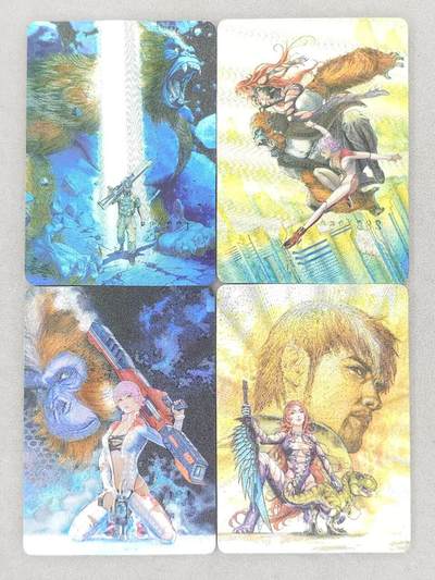 龙虎卡牌第六二场 百里霸场 （无佣金，周六结拍，欢迎送拍） - 粗闪4张 百里 港漫水浒特卡-再生猿一套