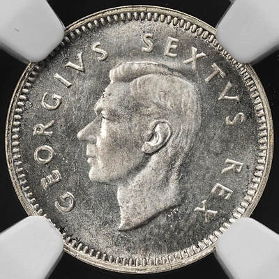 修遠堂世界钱币第九十二期 - NGC PF66 1952年南非3便士精制银币