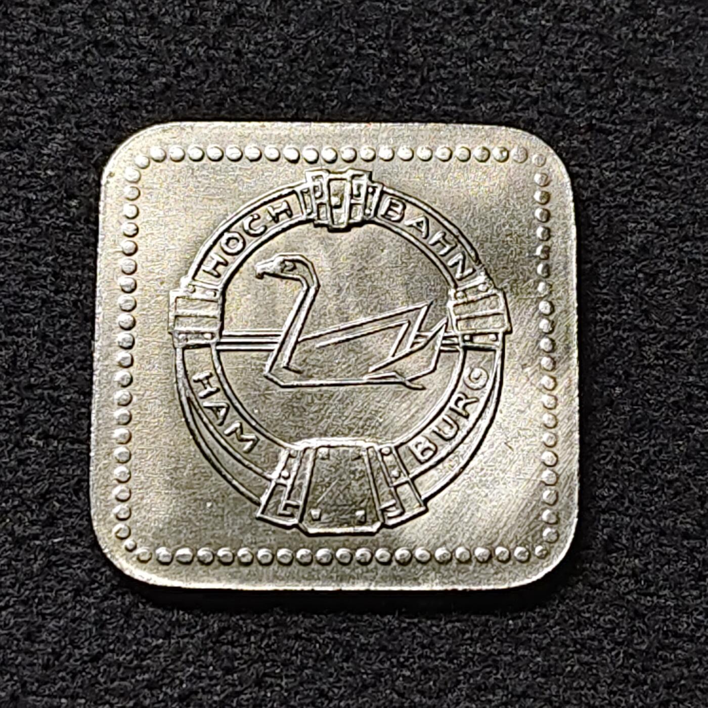 【全场包邮】纯粹捡漏拍474场（免费代拍第11场） 德国紧急状态汉堡高架铁路20芬妮方形铁币-无锈极品