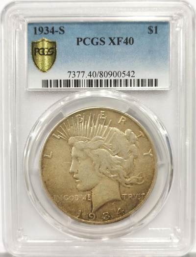 博洋堂“物美丰成”11月精品专场暨第145期（全场包邮） - PCGS XF40 美国1934年和平银币S厂 特年和平，发行量仅101万枚，包浆醇厚，味道很好，白币PC官网指导价1080元