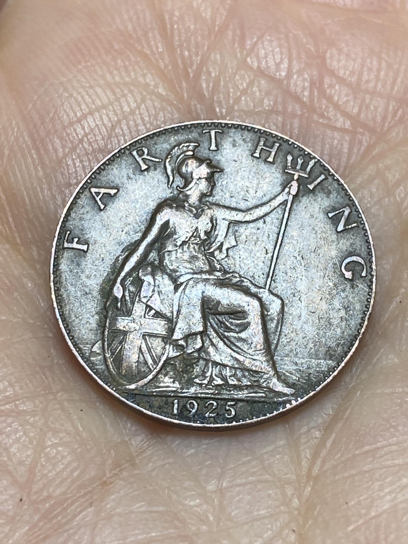 2025年第一百二十四场(总第一百五十场）外国好品散币(免佣金) 英国🇬🇧1925年1法新(乔治五世第二版，关门年)