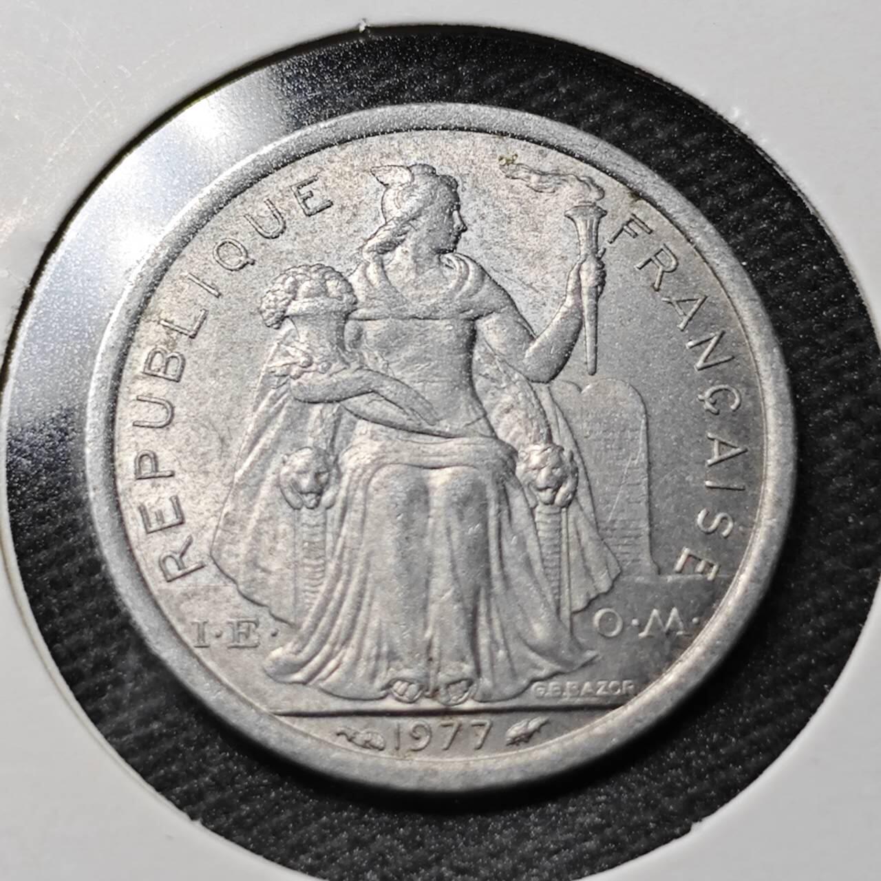 KK钱币收藏小铺  第365场  2月预留时间 周末发货  1977法属新喀里多尼亚1法郎