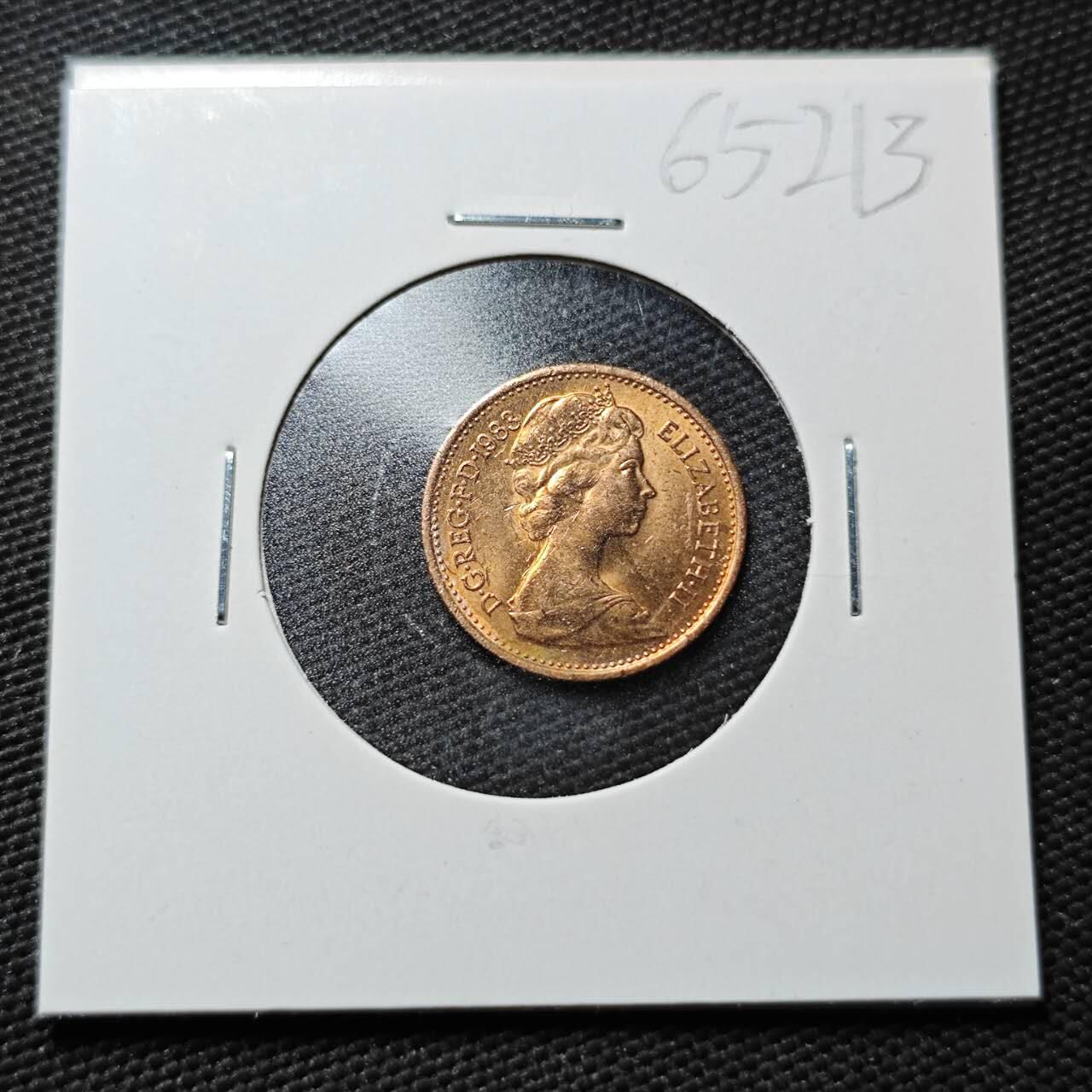 KK钱币收藏小铺  第365场  2月预留时间 周末发货  1983英国半便士铜币 好品