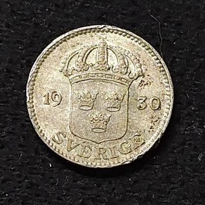 【全场包邮】纯粹捡漏拍474场（免费代拍第11场） - 瑞典1930年古斯塔夫五世25欧尔银币