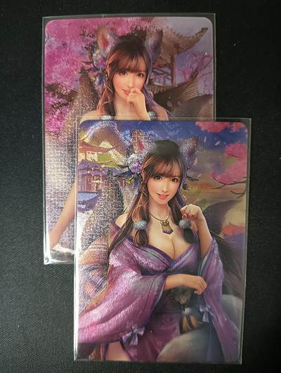 花开卡拍第46期（11月9号周日截拍，品控勿拍!!!拍品不寄存，运费5元，自制卡难免瑕疵，可能存在轻微撞角爆边等出厂瑕疵，品控介意勿拍！） - 宁缺卡牌 玉藻前-桃乃 二渐变 粗闪