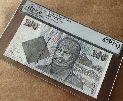 【礼羽收藏】🌏世界钱币拍卖第110期 - 澳大利亚 1990年100元 毛线帽 LCG67PPQ 雕刻经典作品 高分