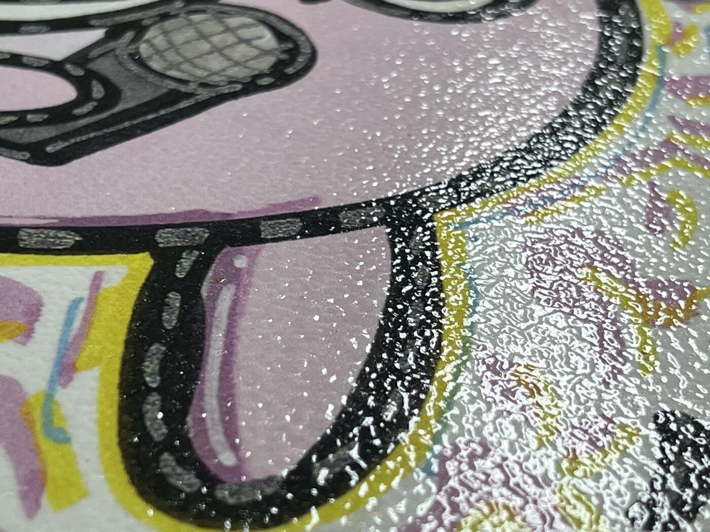 零元拍：歪歪 OWSON 系列作品装饰肌理画《宝可梦～胖丁》，相框尺寸35/35CM。因展品出展，镜框可能有轻微划痕，介意勿拍