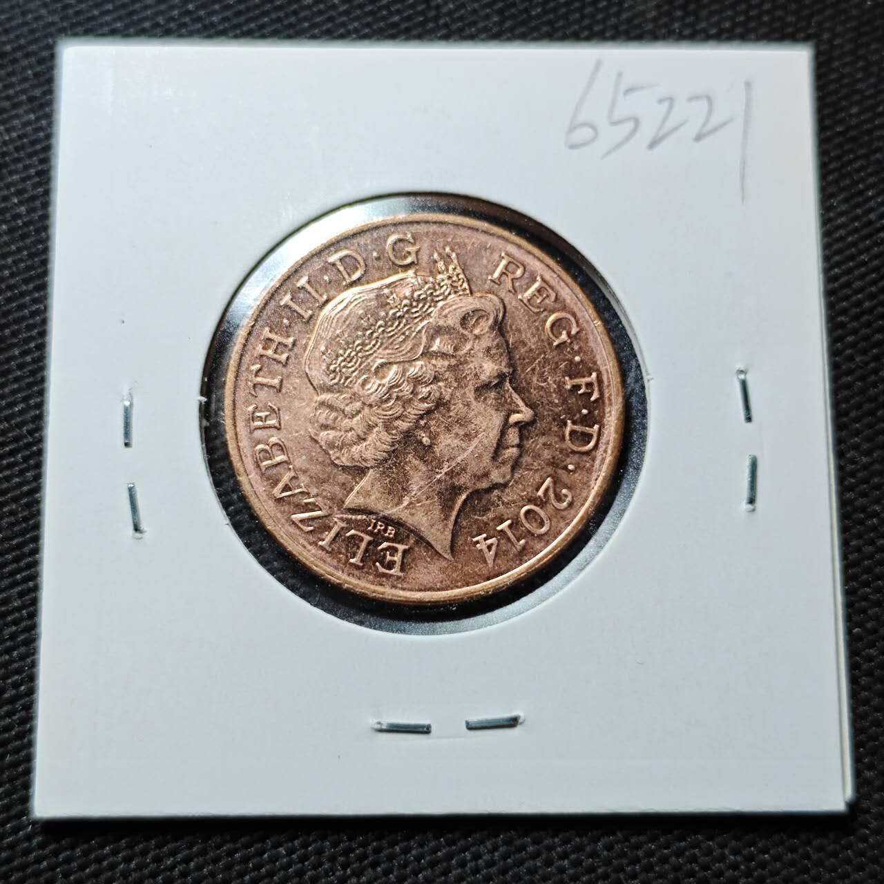 KK钱币收藏小铺  第365场  2月预留时间 周末发货 2014 英国2便士 盾