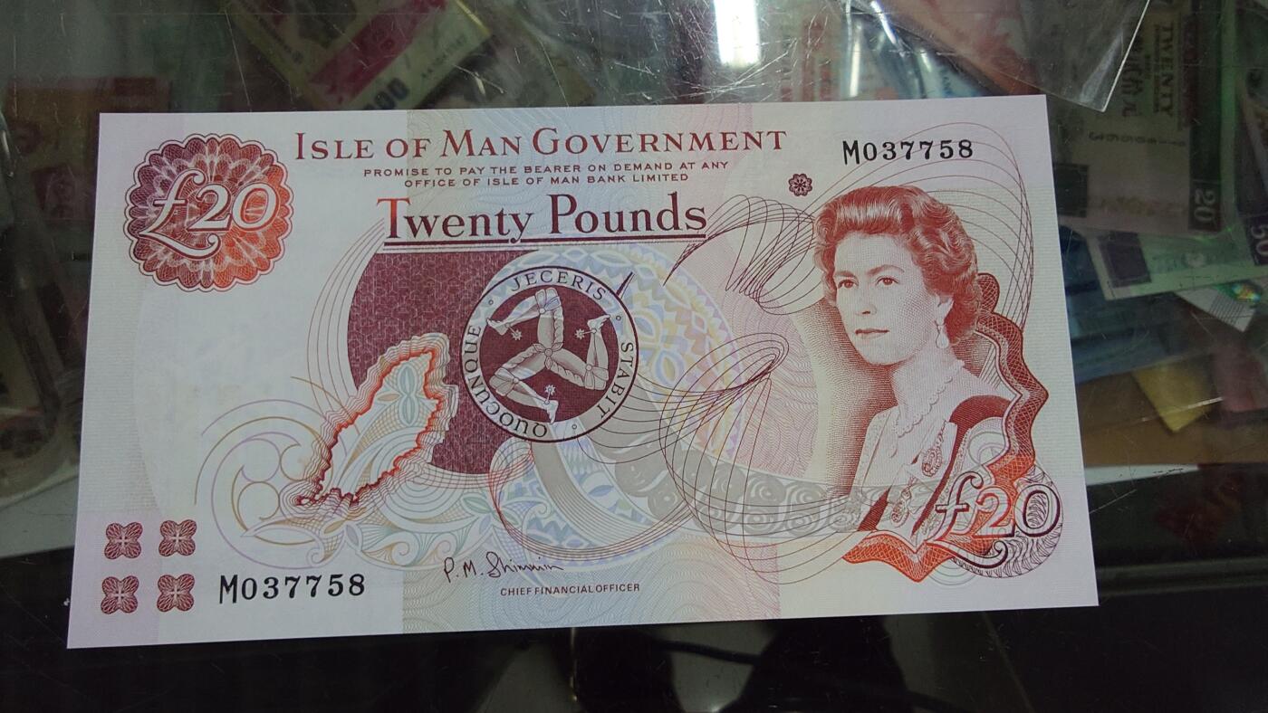 世界钱币～微拍第213期暨2025年第53期  部分库存清仓选号 马恩岛20镑 全新绝品无4尾号758