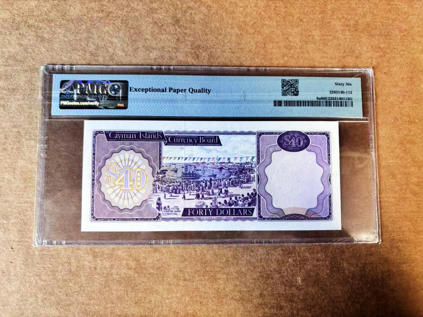 【Blue Auction】世界纸币精拍第747期——18级TOP拍卖/信誉/品质/专业/高效💫 【A/1首发冠 22小号罕见】开曼群岛1981年40元 女王 背面大场景 PMG66EPQ 