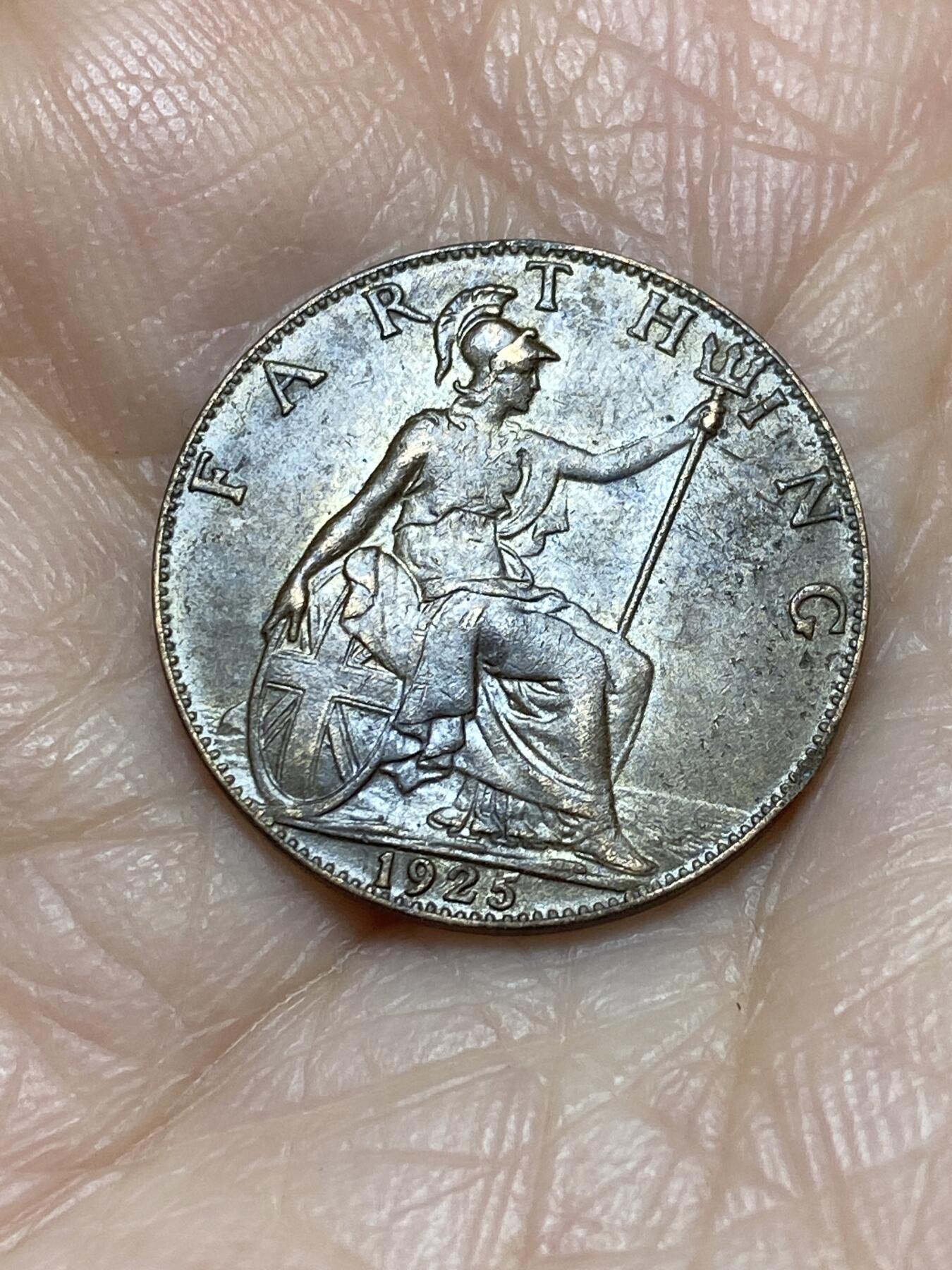 2025年第一百二十四场(总第一百五十场）外国好品散币(免佣金) 英国🇬🇧1925年1法新(乔治五世第二版，关门年)