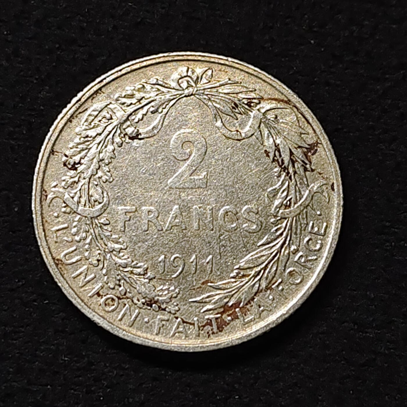 【全场包邮】纯粹捡漏拍474场（免费代拍第11场） 比利时1911年阿尔贝一世2法郎银币