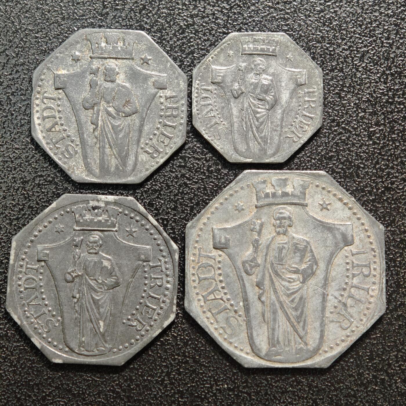 【德藏】世界币章拍卖第152期（拍品征集中~欢迎藏友联系） 4枚一组 德国德紧时期铁币 铁币保存不易