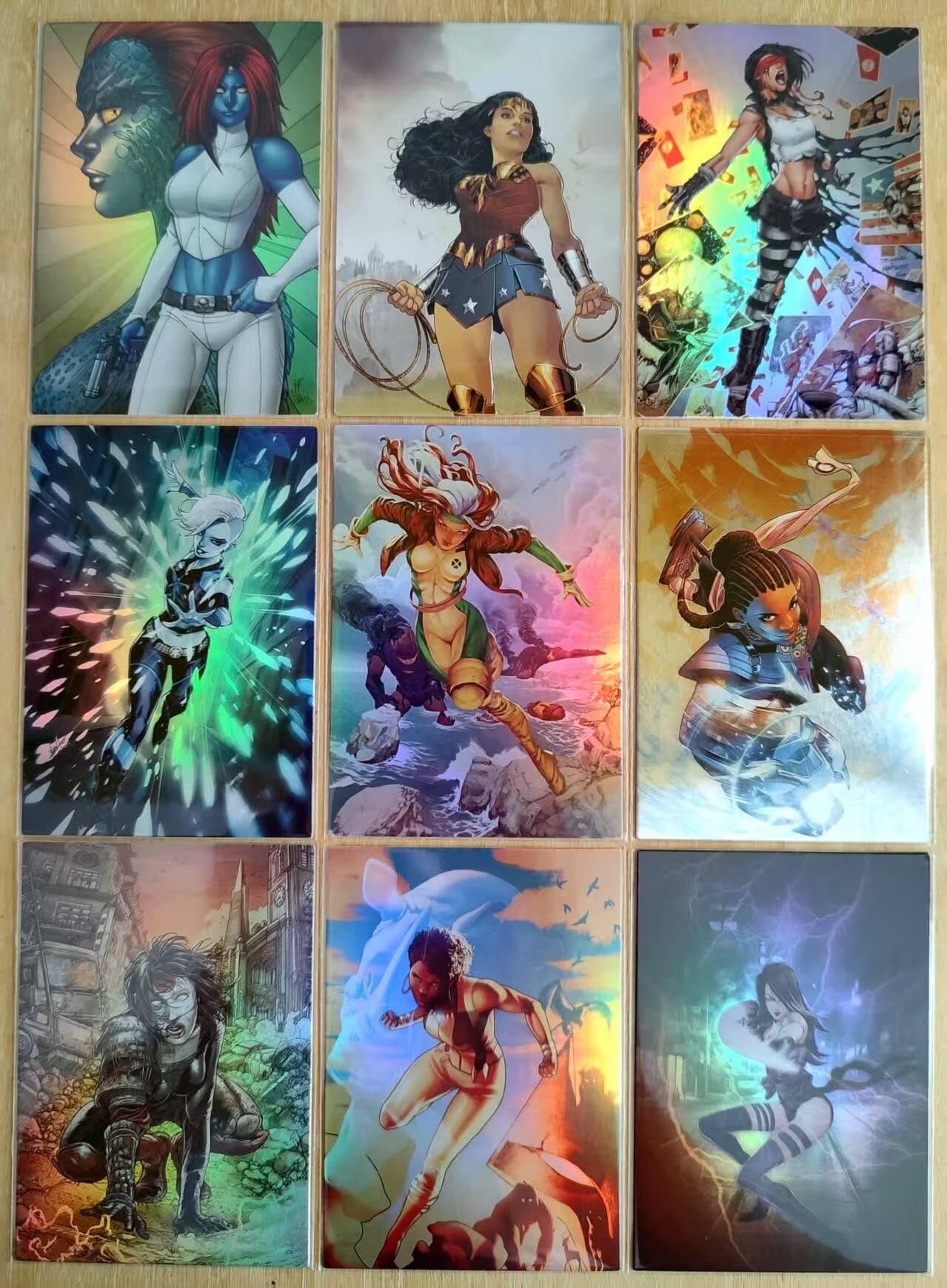 龙虎卡牌第六二场 百里霸场 （无佣金，周六结拍，欢迎送拍） 银闪9张 美漫女性英雄合集