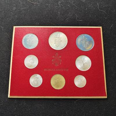 【全场包邮】纯粹捡漏拍475场（免费代拍第12场） - 梵蒂冈1970年官方卡装套币-含500里拉（29.3毫米11克）银币