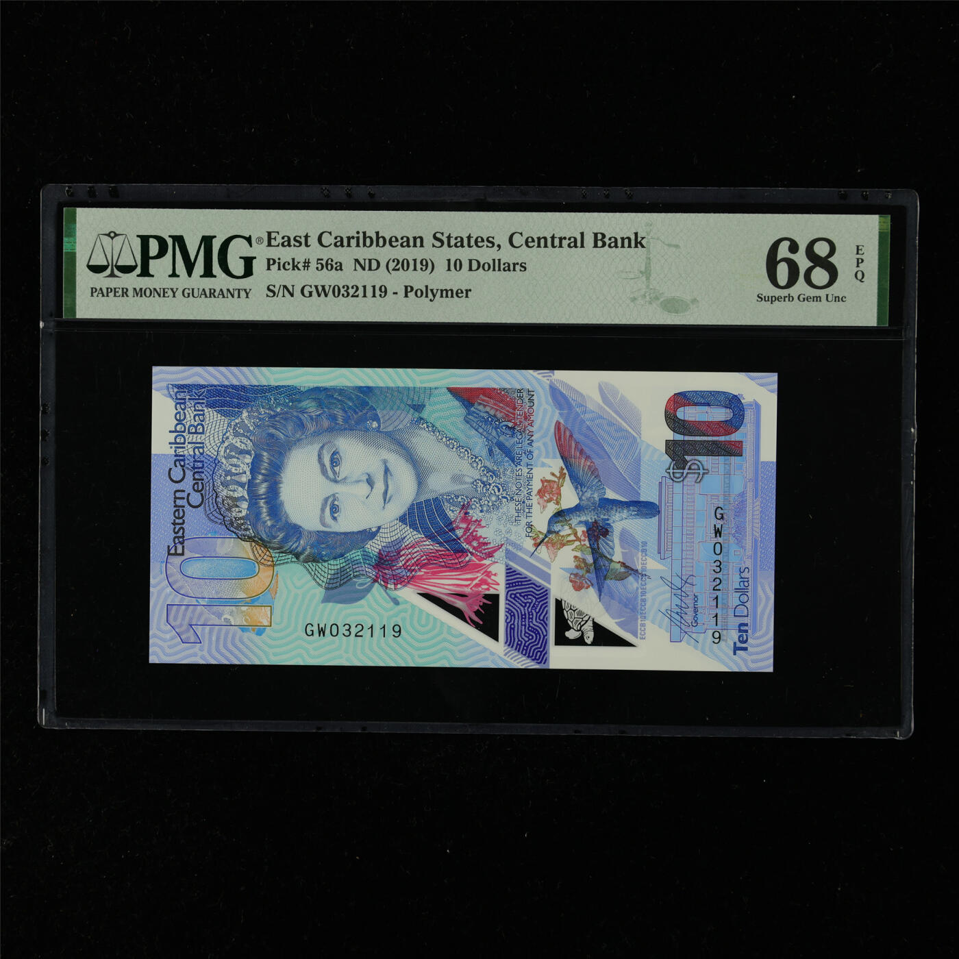 【亘邦集藏】第216期拍卖 2019年 东加勒比海10元 PMG 68EPQ GW032119