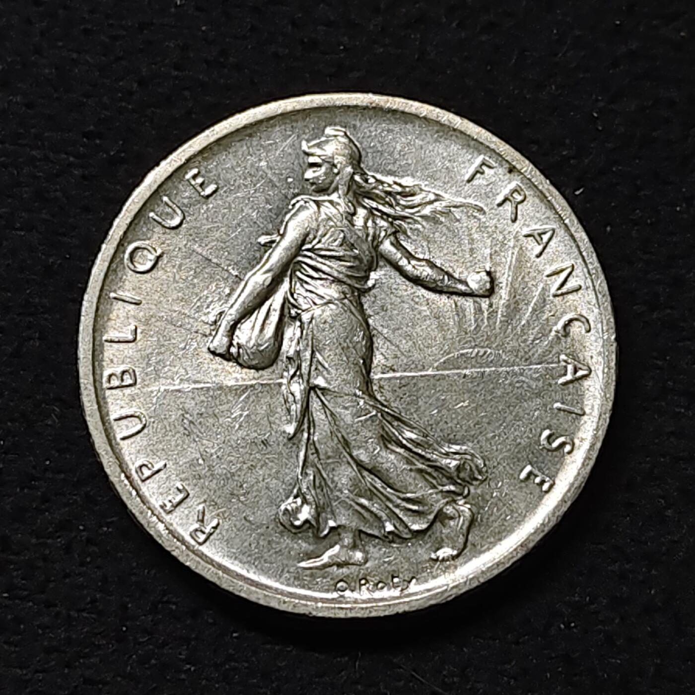 【全场包邮】纯粹捡漏拍474场（免费代拍第11场） 法国1960年播种女神5法郎银币