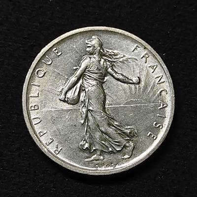 【全场包邮】纯粹捡漏拍474场（免费代拍第11场） - 法国1960年播种女神5法郎银币