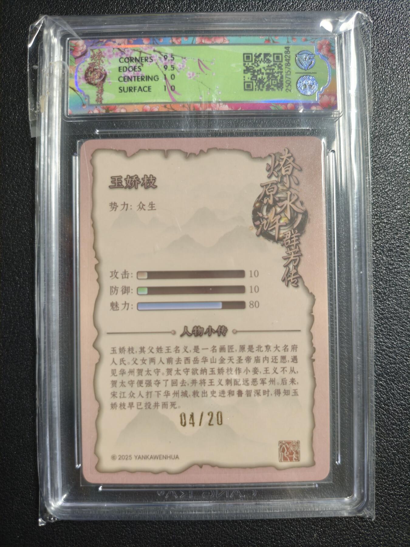 天玑星卡拍第136期《11.10周一截拍》持续收拍收评中 满赠卡需备注 【亲签卡】焱卡文化 水浒群芳传（下）玉娇枝 浮雕折光 04/20 CCG10