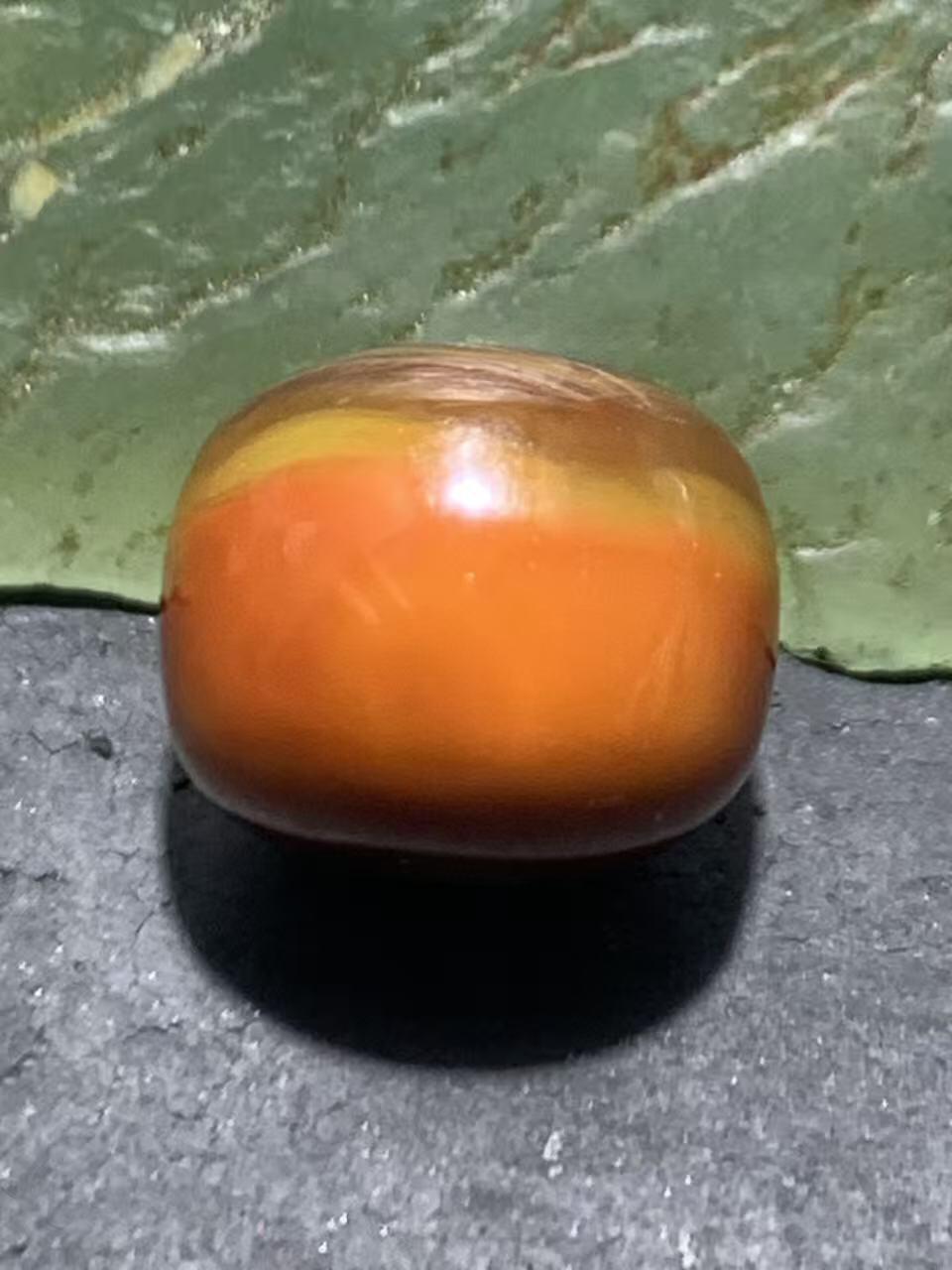 冻料战国红玛瑙老形通货桶珠一个