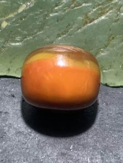 冻料战国红玛瑙老形通货桶珠一个 - 冻料战国红玛瑙老形通货桶珠一个