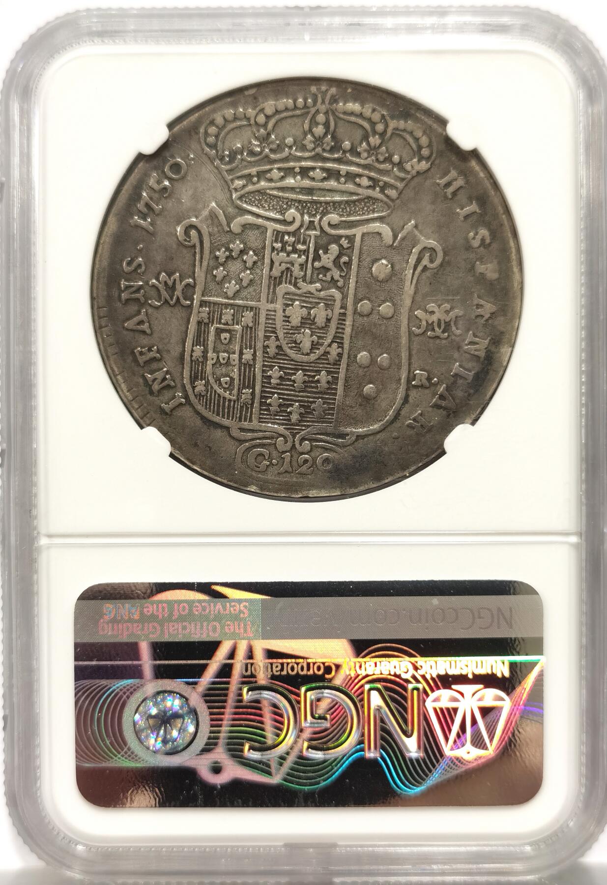 博洋堂“物美丰成”11月精品专场暨第145期（全场包邮） NGC Fine 意大利那不勒斯与西西里1750年120G大银币，稀见品种