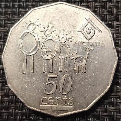 布加迪🐬～世界钱币(上海)🌾第 258 期 /  各国套币和散币 - 澳大利亚🇦🇺 1994年 50分 国际家庭年31mm