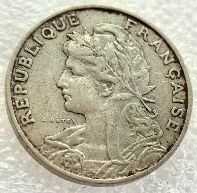  外国优质老铜币银币，周六九点倒数截拍，满百包邮，可寄存半年，喜欢朋友微信扫描二维码可直接参拍 - 法国1903年第三共和国自由女神25分