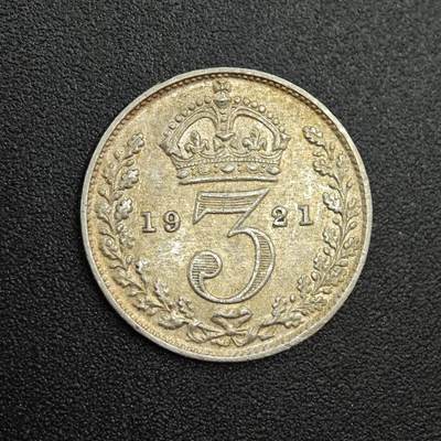 【淘币小摊】实时拍第七百九十拍   散币场   满百包邮可预留二周 每周一统一发货   - 英国1921年乔治五世3便士银币