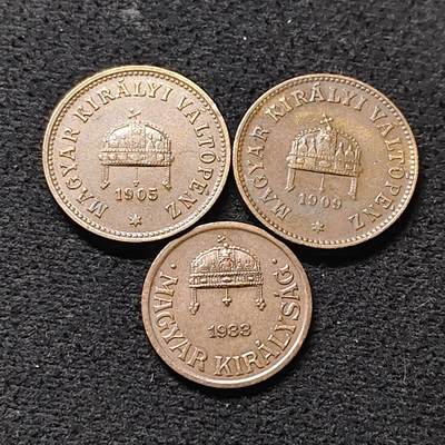 【全场包邮】纯粹捡漏拍474场（免费代拍第11场） - 匈牙利各年份好品铜币3枚一组