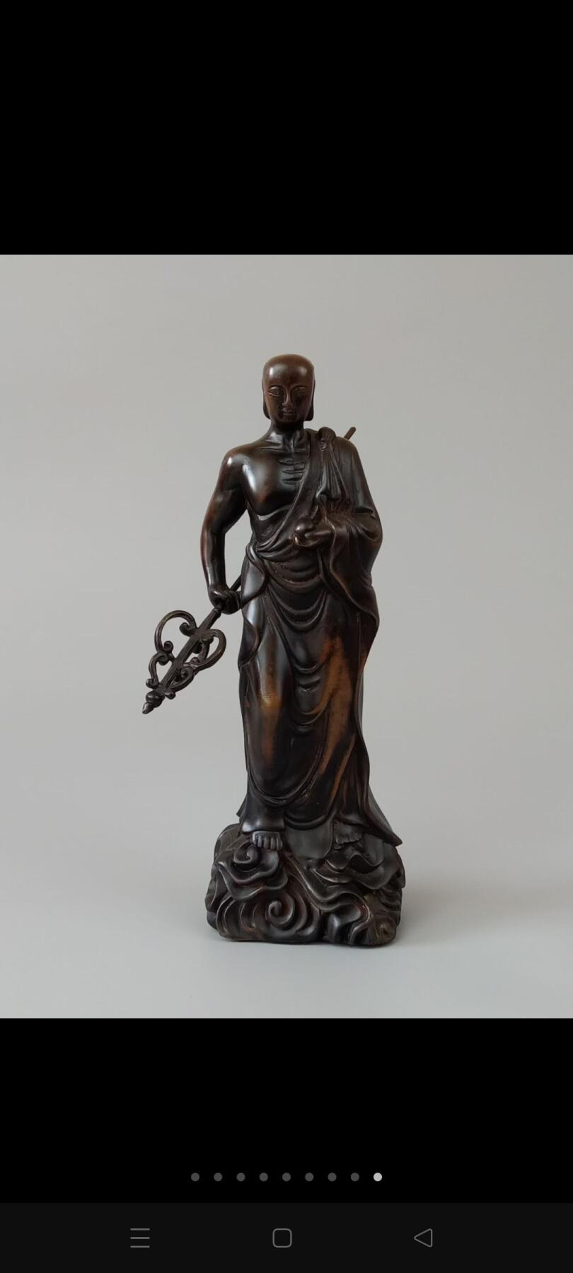 旧藏【地藏王菩萨】铜像，全品完整、尺寸如图！