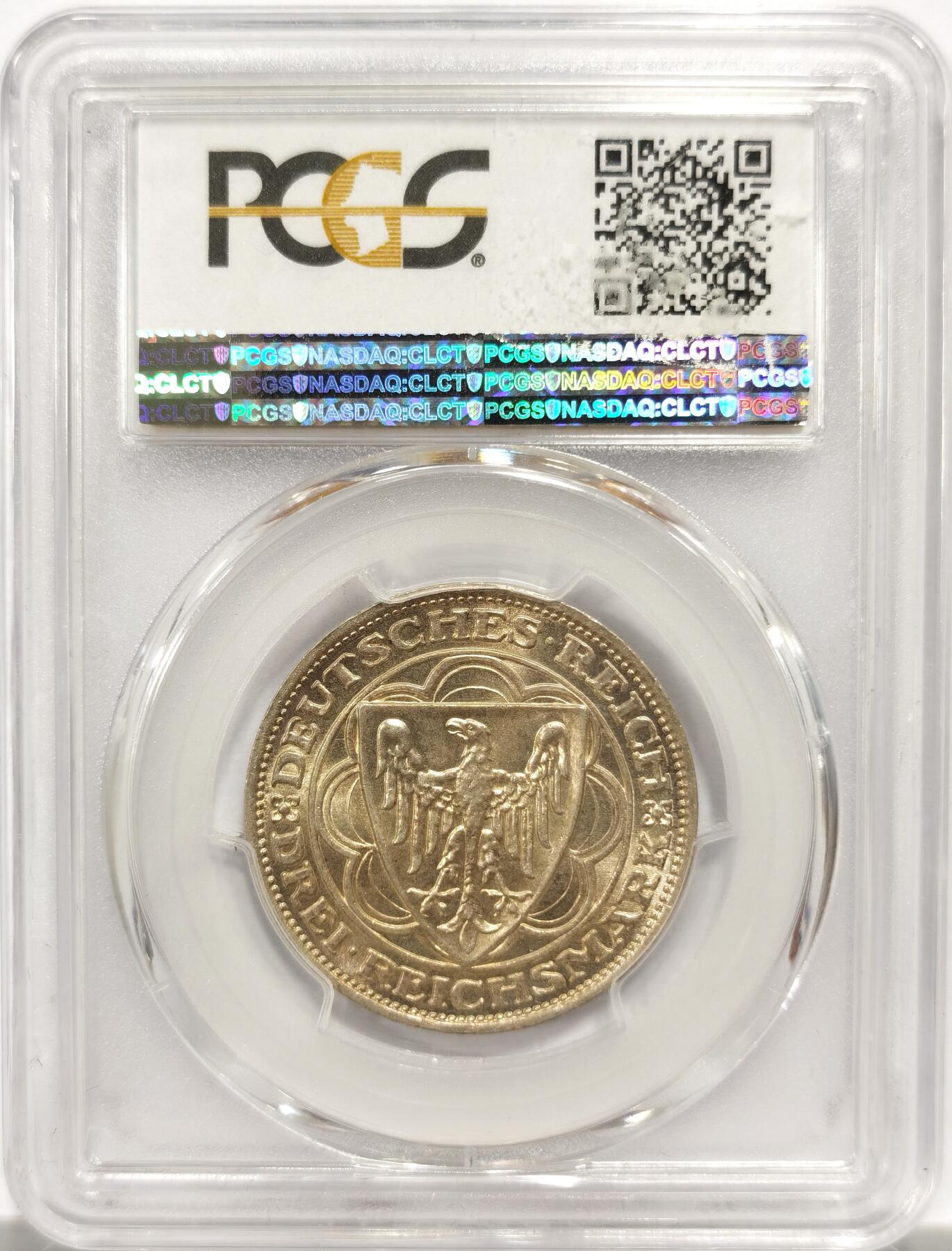 博洋堂“物美丰成”11月精品专场暨第145期（全场包邮） PCGS MS64 德国魏玛共和国1927年不莱梅港纪念3马克银币